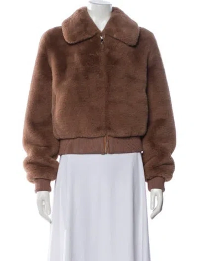 Pre-owned Generation Love Faux Fur Bomber Jacket In Brown
