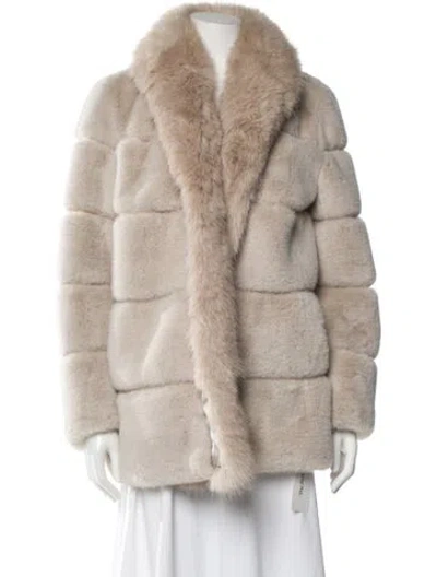 Pre-owned Generation Love Faux Fur Coat In Neutral