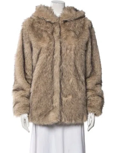 Pre-owned Generation Love Faux Fur Coat In Neutral