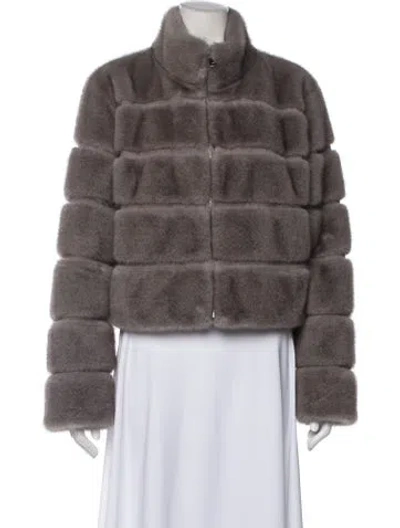 Pre-owned Generation Love Faux Fur Faux Fur Jacket In Gray