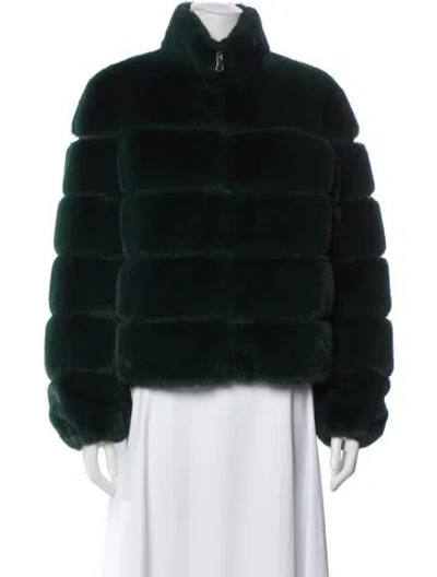 Pre-owned Generation Love Faux Fur Faux Fur Jacket In Green