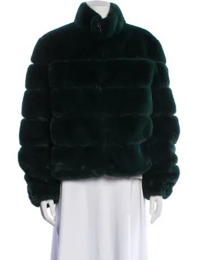 Pre-owned Generation Love Faux Fur Faux Fur Jacket In Green