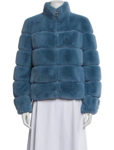 Pre-owned Generation Love Faux Fur Jacket In Blue