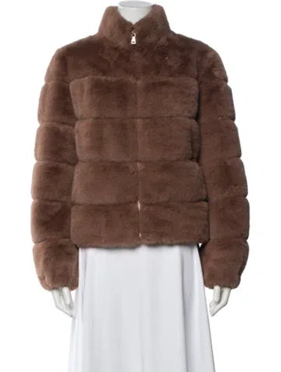 Pre-owned Generation Love Faux Fur Jacket In Brown