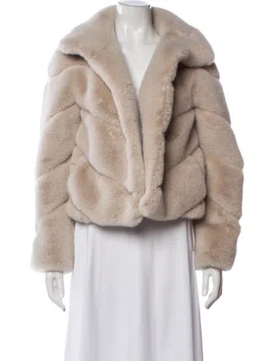 Pre-owned Generation Love Faux Fur Jacket In Neutrals