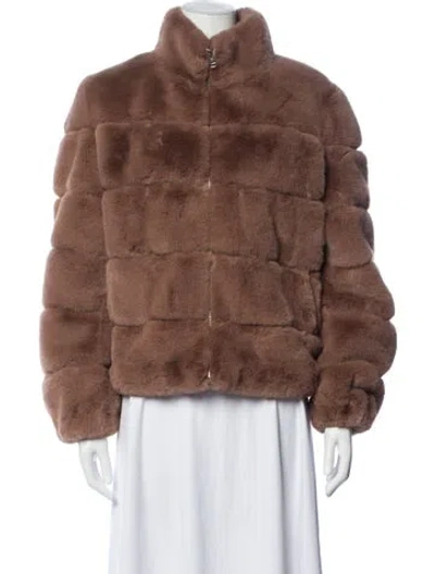Pre-owned Generation Love Faux Fur Jacket W/ Tags In Brown