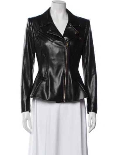 Pre-owned Generation Love Faux Leather Biker Jacket In Black