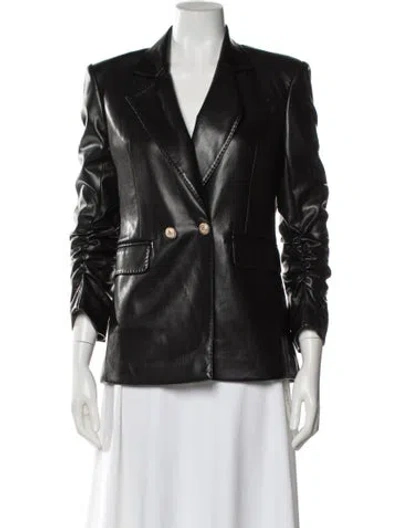Pre-owned Generation Love Faux Leather Blazer In Black