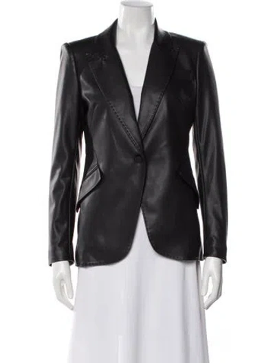 Pre-owned Generation Love Faux Leather Blazer In Black