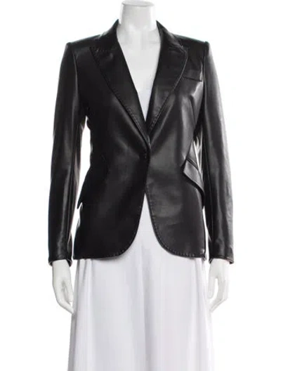 Pre-owned Generation Love Faux Leather Blazer In Black