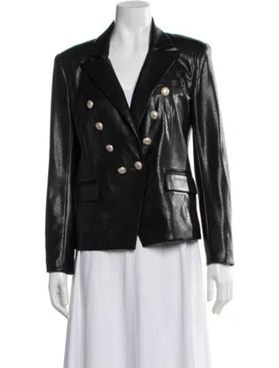 Pre-owned Generation Love Faux Leather Blazer In Black