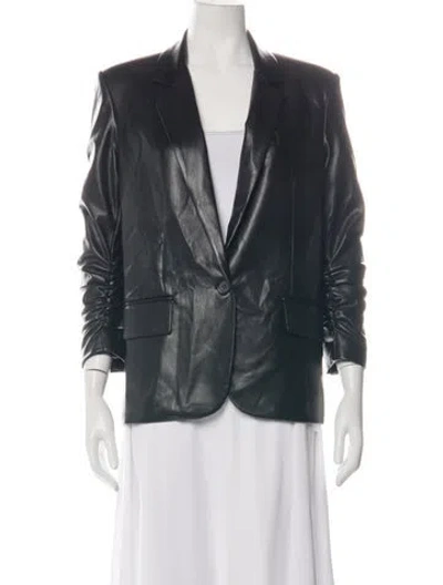 Pre-owned Generation Love Faux Leather Blazer In Black