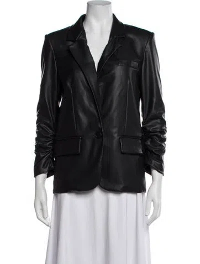 Pre-owned Generation Love Faux Leather Blazer In Black