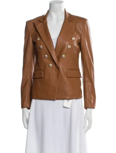 Pre-owned Generation Love Faux Leather Blazer In Brown