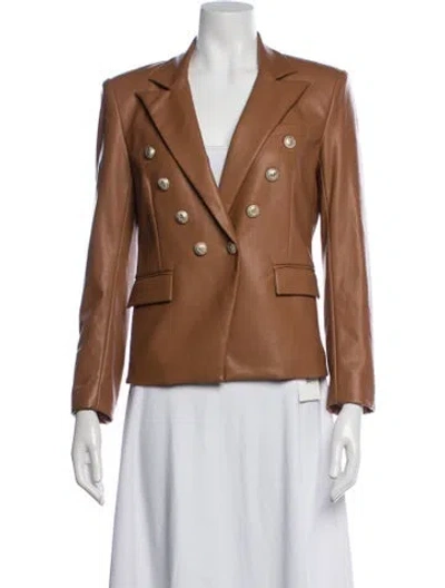 Pre-owned Generation Love Faux Leather Blazer In Brown