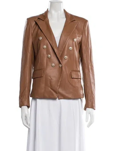 Pre-owned Generation Love Faux Leather Blazer In Brown