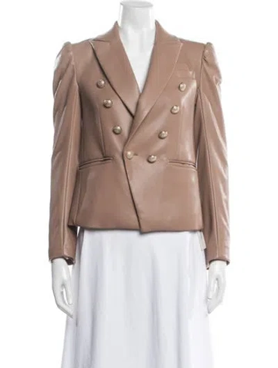 Pre-owned Generation Love Faux Leather Blazer In Neutral
