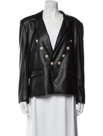 Pre-owned Generation Love Faux Leather Blazer W/ Tags In Black