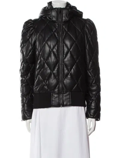 Pre-owned Generation Love Faux Leather Bomber Jacket In Black