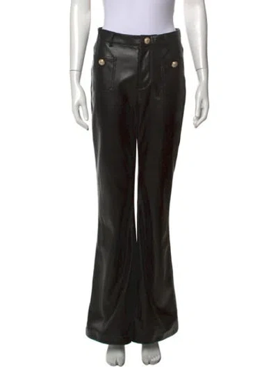 Pre-owned Generation Love Faux Leather Flared Pants In Black