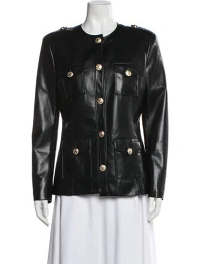 Pre-owned Generation Love Faux Leather Jacket In Black