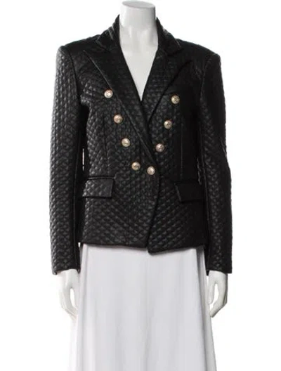 Pre-owned Generation Love Faux Leather Printed Blazer W/ Tags In Black