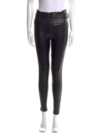 Pre-owned Generation Love Faux Leather Skinny Leg Pants In Black