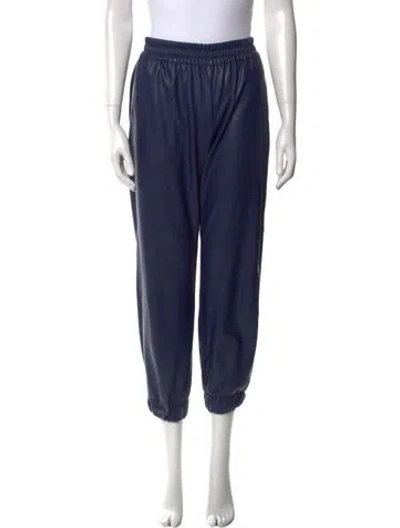 Pre-owned Generation Love Faux Leather Straight Leg Pants In Black