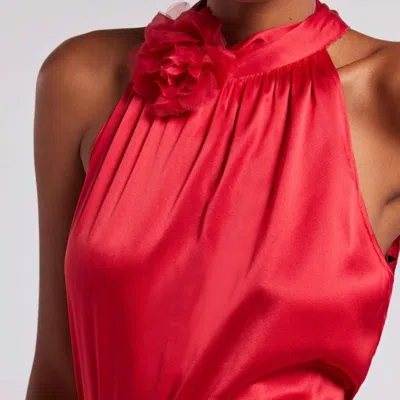Generation Love Fiona Rose Silk Halter Blouse In Red