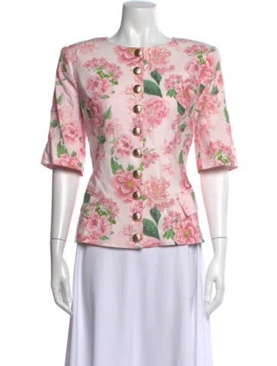 Pre-owned Generation Love Floral Print Crew Neck Top In Pink