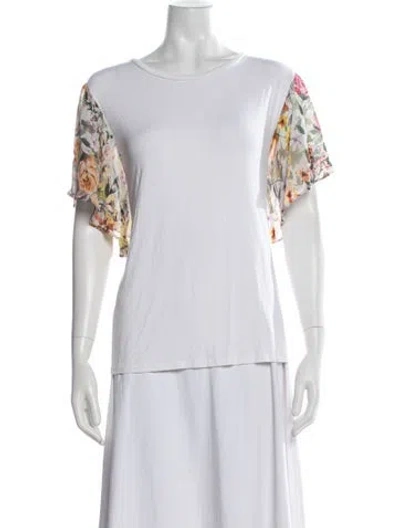 Pre-owned Generation Love Floral Print Crew Neck T-shirt In White