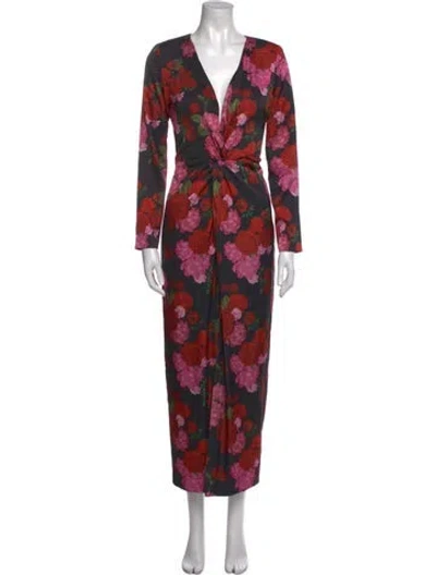 Pre-owned Generation Love Floral Print Long Dress In Multi