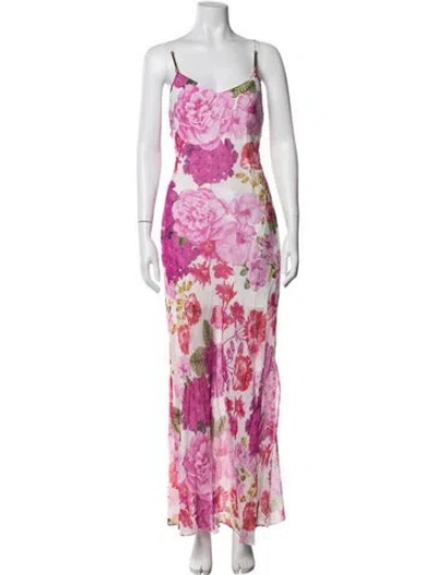 Pre-owned Generation Love Floral Print Long Dress In Pink
