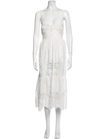 Pre-owned Generation Love Floral Print Long Dress In White