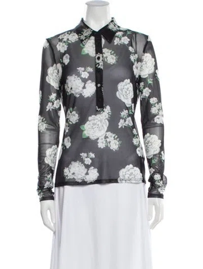 Pre-owned Generation Love Floral Print Long Sleeve Blouse W/ Tags In White