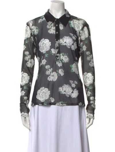 Pre-owned Generation Love Floral Print Long Sleeve Top W/ Tags In Black