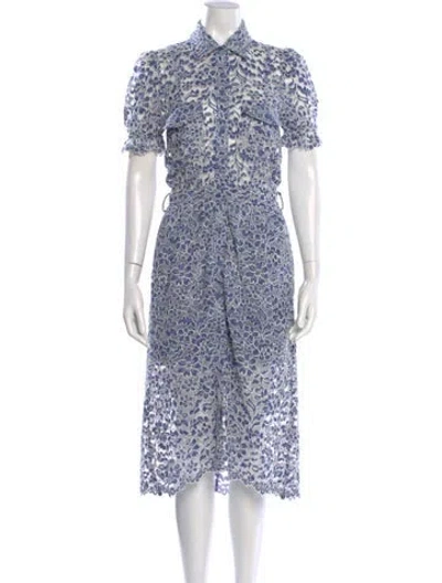 Pre-owned Generation Love Floral Print Midi Length Dress In Blue