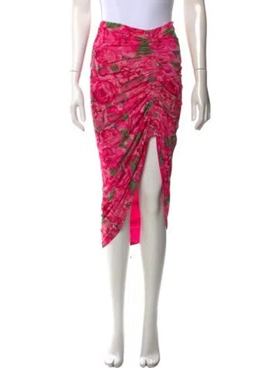 Pre-owned Generation Love Floral Print Midi Length Skirt In Pink