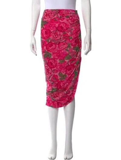 Pre-owned Generation Love Floral Print Midi Length Skirt In Pink