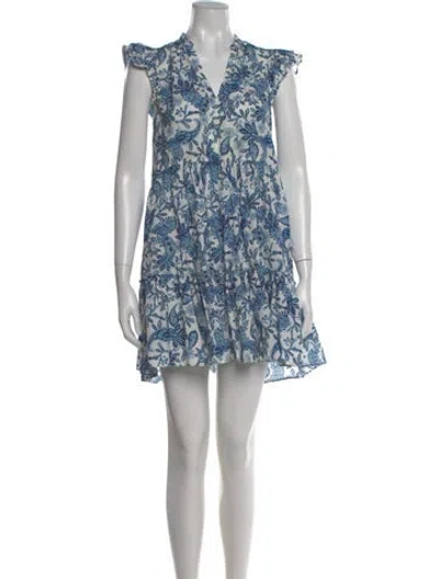 Pre-owned Generation Love Floral Print Mini Dress In Blue