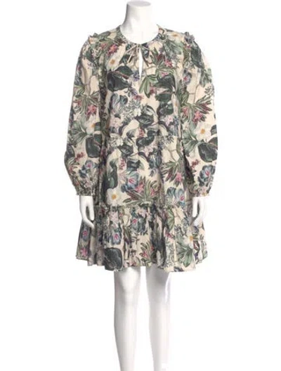 Pre-owned Generation Love Floral Print Mini Dress In Gray