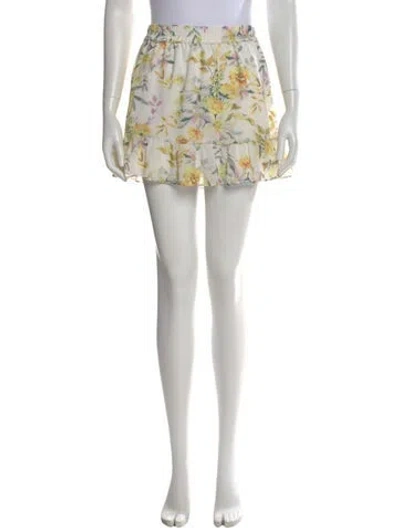 Pre-owned Generation Love Floral Print Mini Skirt In White