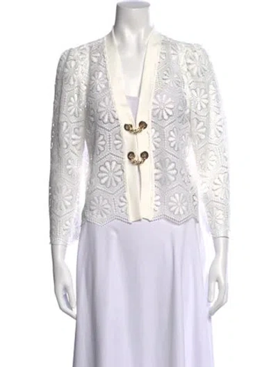 Pre-owned Generation Love Floral Print Open Front Top W/ Tags In White