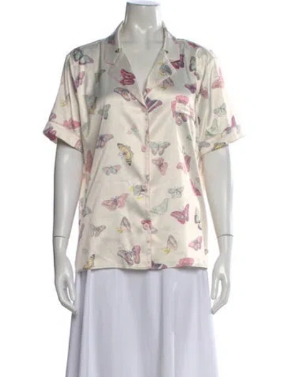 Pre-owned Generation Love Floral Print Short Sleeve Top In Neutral