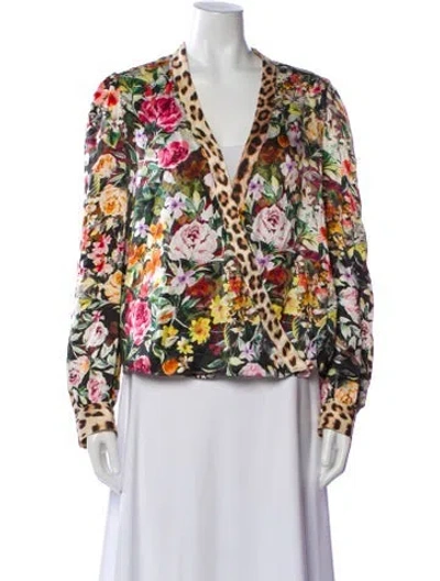 Pre-owned Generation Love Floral Print V-neck Blouse In Multi
