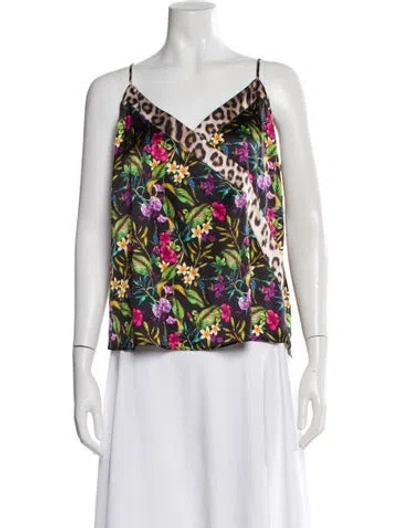 Pre-owned Generation Love Floral Print V-neck Top In Multi