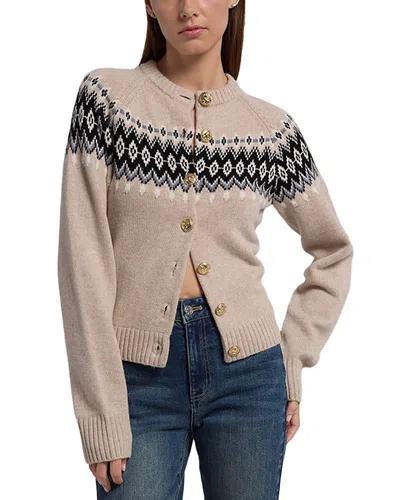 Generation Love Frances Wool Fair Isle Cardigan In Heather Oatmeal