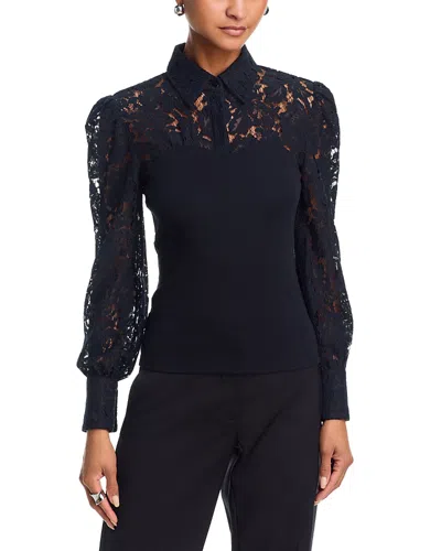 Generation Love Franny Lace Combo Blouse In Blue
