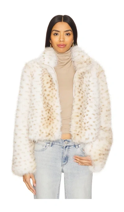 Generation Love Georgina Leopard Faux Fur Jacket In 스노우 레오파드