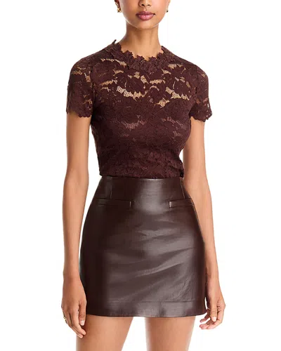Generation Love Giada Lace Short Sleeve Top In Burgundy
